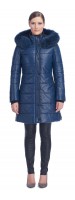 Milly Blue Leather Puffy Coat